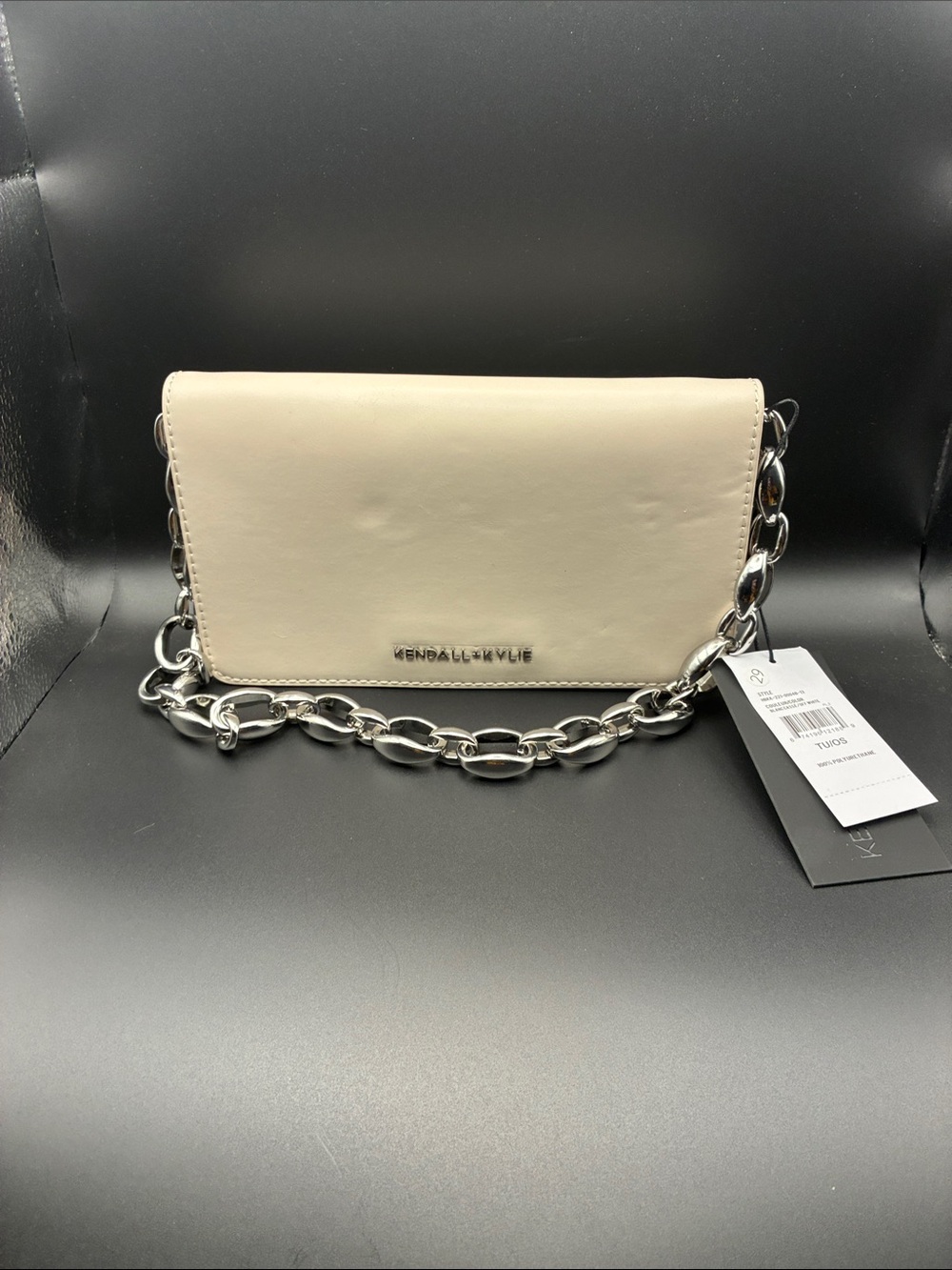 Kendall & Kylie Cream Crossbody with Silver Chain